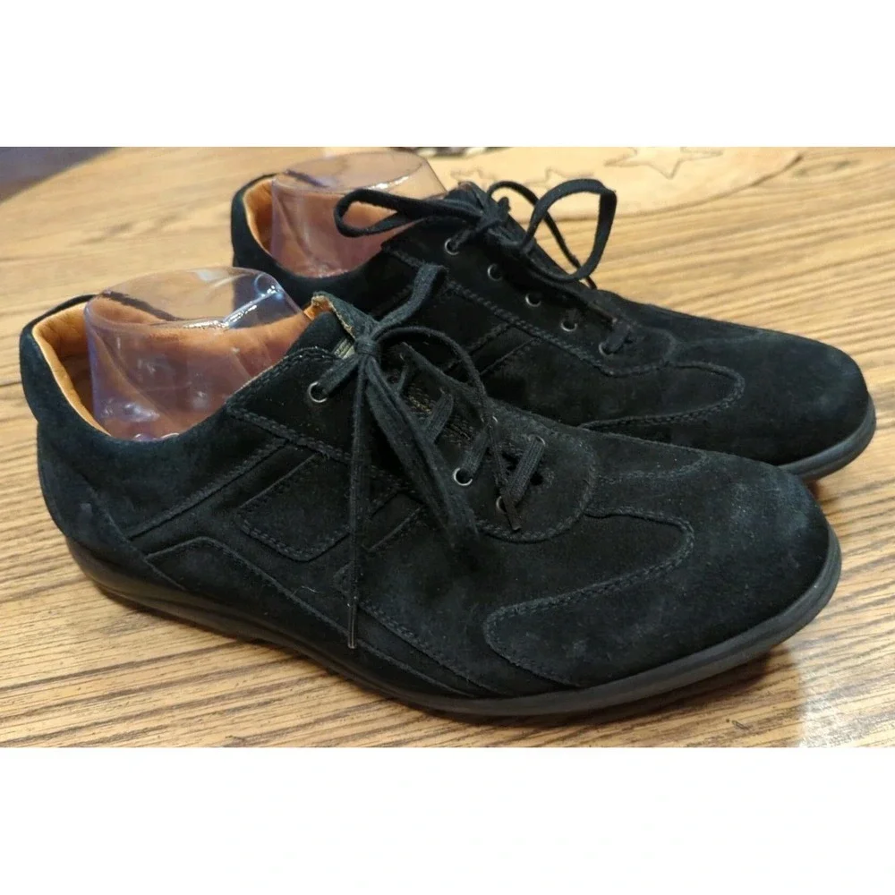 Men's Black Suede Flexa Shoes Size 8.5 Made In‎ Italy